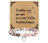 XiuSpark Idee Cadeau Ado Fille,Cadeau Adolescente Fille Jeune Bapteme Saint Valentin Anniversaire Noel Noël Cadeaux Anniversaire Femme Personnalisé Original Rigolo Utile,Bracelet Femme