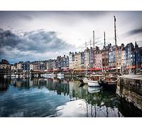 XiuTaiLtd Jigsaw Puzzle Honfleur Normandie 1000 Pièces, 75X50Cm, Cadeaux De Vacances pour Amis