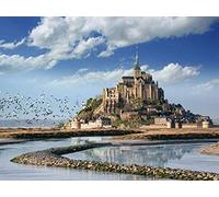 XiuTaiLtd Jigsaw Puzzle Mont Saint Michel 1000 Pièces, 75X50Cm, Cadeaux De Vacances pour Amis