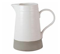 XIUWOUG 65oz/1.8L pichet en céramique Blanche Grand pichet d'eau pour la décoration intérieure et Les Boissons - Vintage Rustique Ferme en céramique Blanc pichet ou Vase à Fleurs,B
