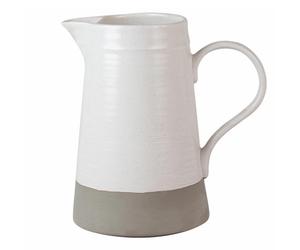 XIUWOUG 65oz/1.8L pichet en céramique Blanche Grand pichet d'eau pour la décoration intérieure et Les Boissons - Vintage Rustique Ferme en céramique Blanc pichet ou Vase à Fleurs,B
