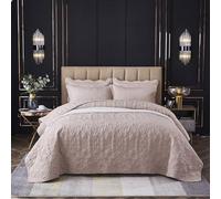 XIUWOUG Couvre-Lit boutis 260x240 cm avec 2 Taies d'oreiller, Dessus de Lit Couvre Lit 2 Personnes, Couvre-Lit Matelassé,Light Pink,240X260CM