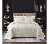 XIUWOUG Dessus De Lits Et Couvre-Lits pour 1/2 Personnes 220X240cm/240X250cm,Couverture De Lit Doux Microfiber Jeté De Lit Couvre-Lit Printemps Été,Beige,48X74cm Pillowcase x2