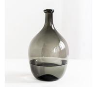 XIUWOUG Grand Vase en Verre pour décor, Vase de Sol décoratif de 11 Pouces de Haut Transparent, Vase de Ballon à Bulles Rondes vases en Verre pour décoration de Salon de Table Basse,Gris