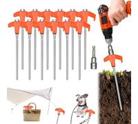 XIUWOUG Sardines de Fixation, Piquets de Tente à Visser pour Camping, Ancrages au Sol à Visser Accessoires pour Tente, Convient à la Plupart des Surfaces Dures, Lot de 12+1