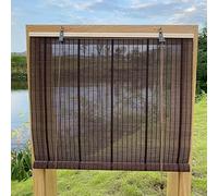 XIUXIU Stores à Rouleau en Bambou pour fenêtre - Stores enroulables pour la Maison - Filtrage de la lumière - Intérieur et extérieur - 101,6 x 121,9 cm (l x H)