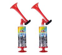 Xiuyer Corne de Brume, Trompette Supporter, Corne de Brume a Gaz, Lot de 2 Cornes de Brume Portables, Klaxon à Pression Atmosphérique, Pour les fêtes, les événements sportifs et les graduations(Rouge)
