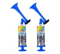 Xiuyer Corne de Brume, Trompette Supporter, Corne de Brume a Gaz, Lot de 2 Cornes de Brume Portables, Klaxon à Pression Atmosphérique, pour Les fêtes, Les événements Sportifs (Bleu)