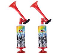 Xiuyer Corne de Brume, Trompette Supporter, Corne de Brume a Gaz, Lot de 2 Cornes de Brume Portables, Klaxon à Pression Atmosphérique, pour Les fêtes, Les événements Sportifs (Grand Rouge)