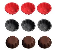 Xiuyer Moule Tartelette, 9 pièces Round Cake Molds Mini Quiche Moules Antiadhésif Baking Pans pour Tartelettes Gâteaux Gelée Flan, Moule Tartelett