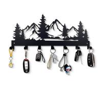 Xiuyer Porte-clés mural porte clé murale pour maison avec sept crochets porte-clés mural multifonction pour entrée, cuisine, couloir, bureau (Noir)