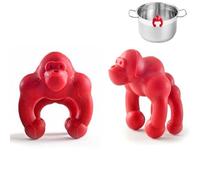 Xiuyer Repose Cuillère Cuisine, Reposa Cucharas Cocina, Supports de Cuillères de Cuisine en Silicone, Support pour couvercle de casserole de cuisinière, Cadeau pour les Chefs (Rouge)