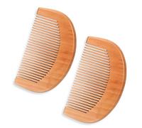 Xiuyong Bois de pêche naturel, lot de 2 mini peignes en bois, antistatique, dents denses, peigne de voyage compact, dents fines de poche, adapté pour les barbes des femmes et des hommes à cheveux