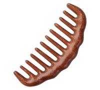 Xiuyong Lot de 1 peigne à cheveux en bois, peigne de massage à dents larges, marron, taille unique A1