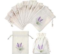 Xiuyong Lot de 12 petits sacs cadeaux en toile de jute avec cordon de serrage pour bijoux et lavande