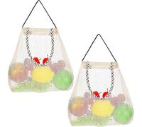 Xiuyong Lot de 2 sacs de rangement en maille réutilisables et portables pour fruits et légumes - Sac de rangement en filet pour fruits et légumes - Poche ouverte - Organiseur de cuisine
