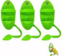 Xiuyong Lot de 3 mangeoires en plastique pour oiseaux - Convient pour les perroquets en cages, plateformes d'alimentation pour perroquets, perchoirs