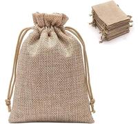 Xiuyong Lot de 50 sacs cadeaux en toile de jute avec cordon de serrage pour fête de mariage, loisirs créatifs et Noël
