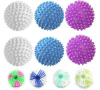 Xiuyong Lot de 6 balles de séchage réutilisables et 4 boules d'épilation PeT pour le linge empêchant l'enchevêtrement des boules de linge