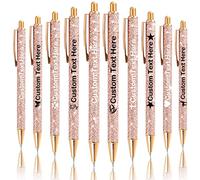 Xiuyours Stylo Personnalisé avec Nom Prénom, 10 Cadeau Stylo Personnalisable, Beau Stylos à Bille Personnalise pour Mariage Femme Fille Collegue, Or Rose