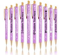 Xiuyours Stylo Personnalisé avec Nom Prénom, 10 Cadeau Stylo Personnalisable, Beau Stylos à Bille Personnalise pour Mariage Femme Fille Collegue, Violet