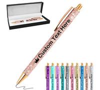 Xiuyours Stylo Personnalisé avec Nom Prénom, Cadeau Stylo Personnalisable, Beau Stylos à Bille Personnalise pour Mariage Femme Fille Collegue, Or Rose
