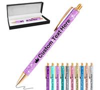 Xiuyours Stylo Personnalisé avec Nom Prénom, Cadeau Stylo Personnalisable, Beau Stylos à Bille Personnalise pour Mariage Femme Fille Collegue, Violet
