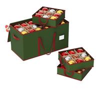 XIVIRACK Boîte de Rangement pour Boules de Noël，avec Séparateurs Réglables pour,6 compartiments, Oxford 600D,54 compartiments de 10,2 cm,64 x 32 x 34 cm,Vert
