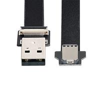 xiwai 0,5 m câble USB 2.0 Type-A mâle vers USB-C mâle, plat, anglé vers le haut et le bas, câble FPC pour FPV, disque et téléphone