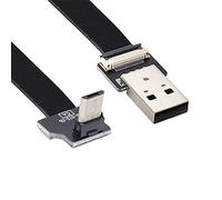 Xiwai 2,0 m connecteur USB 2.0 de type A anglé vers connecteur Micro-USB à 5 broches, câble de données, plat, plat, câble FPC pour FPV, disque et téléphone