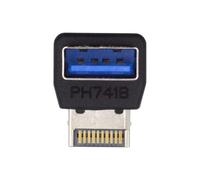 xiwai Adaptateur de Panneau Avant USB 3.1 mâle Type E vers USB 3.0 Femelle Type A, convertisseur de données coudé à 90 degrés pour Carte mère