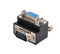 xiwai Adaptateur d'extension DB9P coudé à 90 degrés vers le bas D-Sub 9 broches RS232 mâle vers femelle