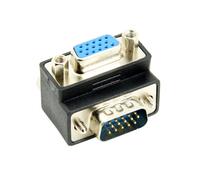 xiwai Adaptateur d'extension de Type écrou à vis de Verrouillage coudé vers Le Bas mâle vers Femelle VGA RGB HDB 15 Broches pour écrans
