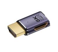 xiwai Adaptateur d'extension HDMI 8K mâle vers HDMI 2.1 femelle plat horizontal à 90 degrés coudé à gauche pour HDTV 8K 60 Hz