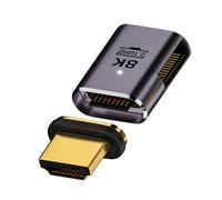xiwai Adaptateur d'extension magnétique HDMI 2.1 8K - 19 broches - HDMI type A mâle vers femelle - Angle à gauche à 90 degrés - Adaptateur vidéo droit pour ordinateur portable HDTV