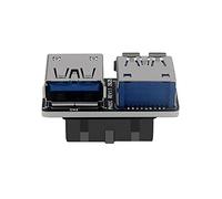 Xiwai Adaptateur double USB 3.0 type A femelle vers carte mère 20/19 broches PCBA type plat