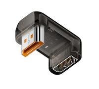 xiwai Adaptateur HDMI mâle vers HDMI 2.1 Femelle, coudé à 360° en Forme de U inversé, Compatible UHD 8K 60 Hz, Transparent avec éclairage LED Intelligent pour Moniteur