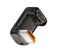 xiwai Adaptateur HDMI mâle vers HDMI 2.1 Femelle, coudé à 360° vers Le Bas et en Forme de U inversé, Compatible UHD 8K 60 Hz, Transparent avec éclairage LED Intelligent pour Moniteur