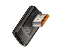 xiwai Adaptateur HDMI mâle vers HDMI 2.1 Femelle coudé à 90° à Gauche, Profil Bas, pour Moniteur, TV et projecteur UHD 8K 60 Hz, Transparent avec témoin Lumineux LED Intelligent.