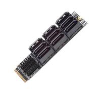 xiwai Adaptateur NGFF NVME M-Key PCI Express M.2 vers SATA 3.0 6 Gbit/s 9 Ports, Carte d'extension de Disque Dur 2280 pour Ordinateur NAS