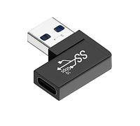 xiwai Adaptateur plat horizontal de type C femelle vers USB 3.0 A mâle coudé à gauche à 90 degrés pour ordinateur portable de bureau