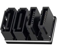 Xiwai Adaptateur SATA 7 broches femelle vers 7 broches mâle coudé à 360 degrés double port profil bas pour ordinateur de bureau, carte mère SSD