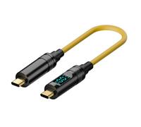 xiwai Câble d'Alimentation et de Données USB-C vers USB-C 100 W 20 Gbit/s avec Écran LED Intelligent 8K Type-C Mâle vers Mâle pour Ordinateur Portable, Disque Dur, Téléphone 20 cm