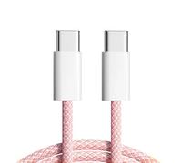 xiwai Câble d'alimentation USB-C 27 W 65 W 480 Mbit/s de type C à charge rapide pour téléphone, tablette et ordinateur portable, housse rose de 1 m