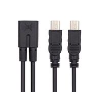 xiwai Câble de charge mini USB 2.0 femelle vers double mini USB mâle 5 broches
