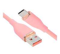 xiwai Câble de charge rapide Type A 15 W, rose, USB-A vers USB-C, silicone liquide ultra-souple, USB 2.0, pour ordinateur portable, tablette et téléphone (100 cm).