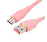 xiwai Câble de charge rapide Type A 15 W, rose, USB-A vers USB-C, silicone liquide ultra-souple, USB 2.0, pour ordinateur portable, tablette et téléphone (200 cm).