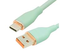 xiwai Câble de charge rapide Type A 15 W, USB-A vers USB-C, en silicone liquide ultra-souple, couleur verte, pour ordinateur portable, tablette et téléphone (100 cm).