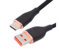 xiwai Câble de charge rapide Type A 15 W, USB-A vers USB-C, en silicone liquide ultra-souple, noir, pour ordinateur portable, tablette et téléphone (100 cm).