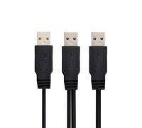 xiwai Câble de données d'alimentation supplémentaire USB 3.0 mâle vers USB 3.0 de type A mâle compatible avec lecteur de disque SSD imprimante scanner (60 cm)